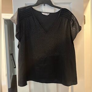 Nine West Black Textured Blouse